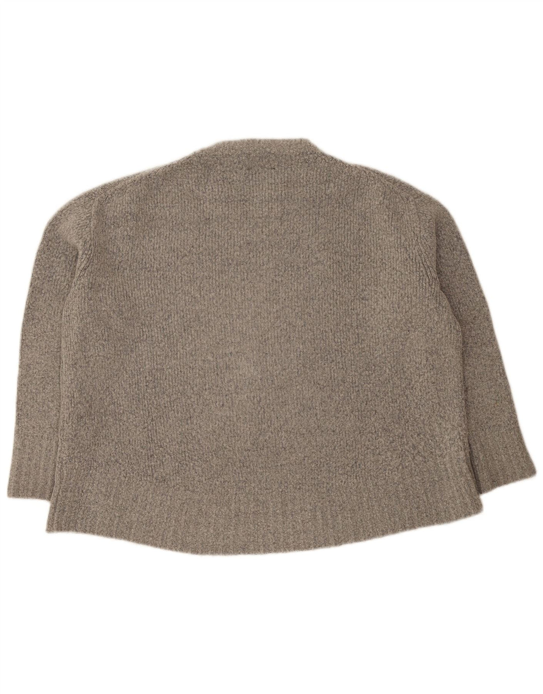 Zara Womens Oversized Crew Neck Jumper Sweater UK 10 Small Grey Acrylic