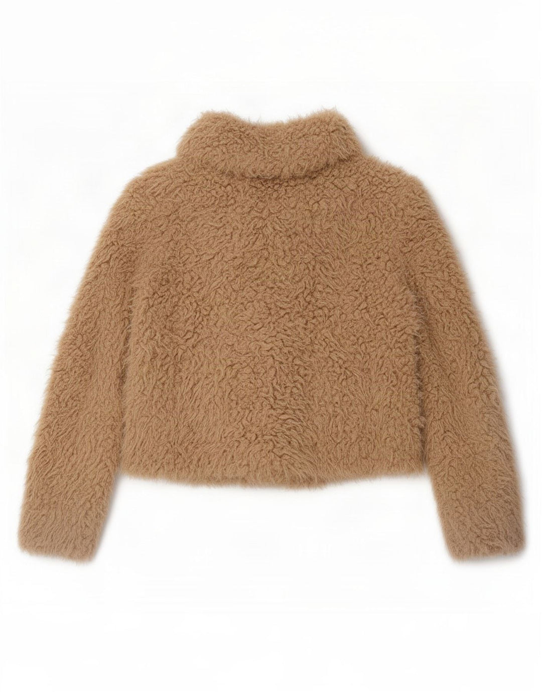 Zara Womens Teddy Bear Bomber Jacket UK 14 Medium Beige
