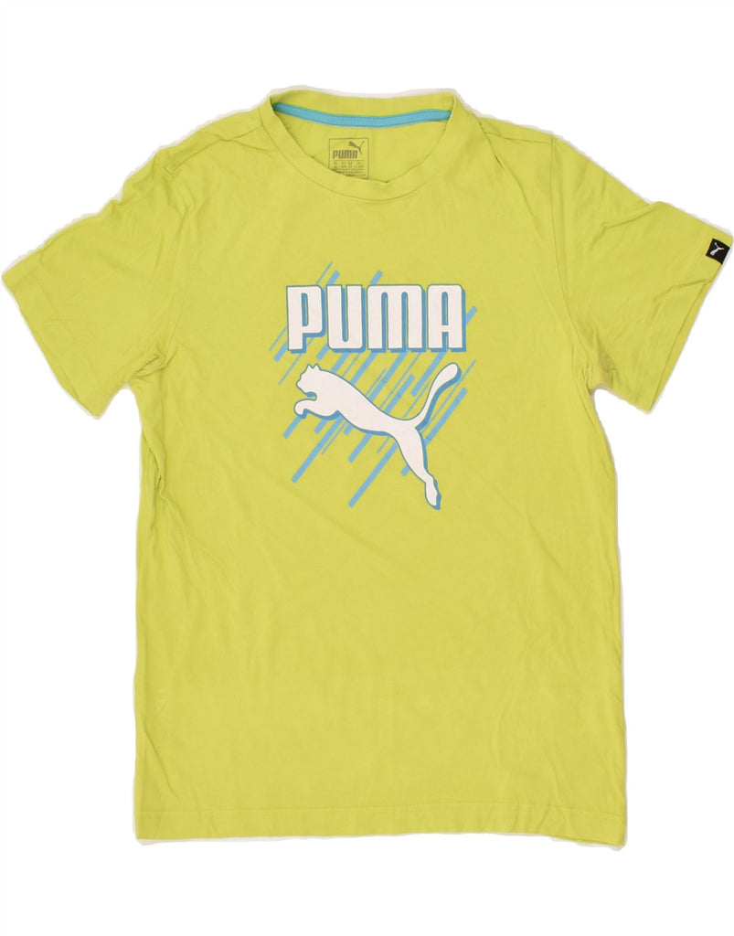 PUMA Boys Graphic T-Shirt Top 13-14 Years Green Cotton | Vintage Puma | Thrift | Second-Hand Puma | Used Clothing | Messina Hembry 