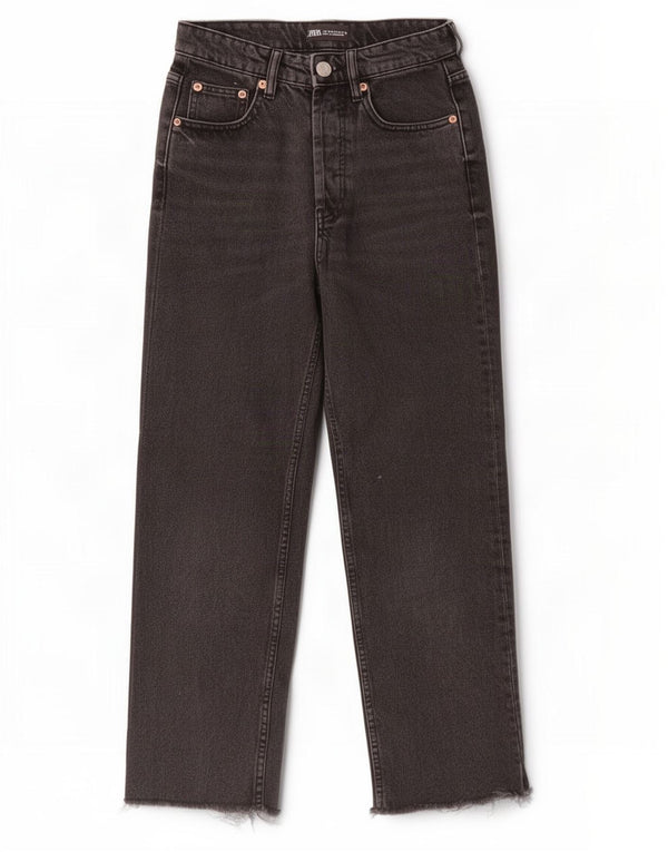Zara Womens Straight Jeans EU 36 XS W26 L26 Black Cotton