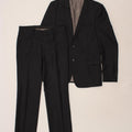 CHROM Mens 2 Button 2 Piece Suit UK 38 Medium W32 L30 Black
