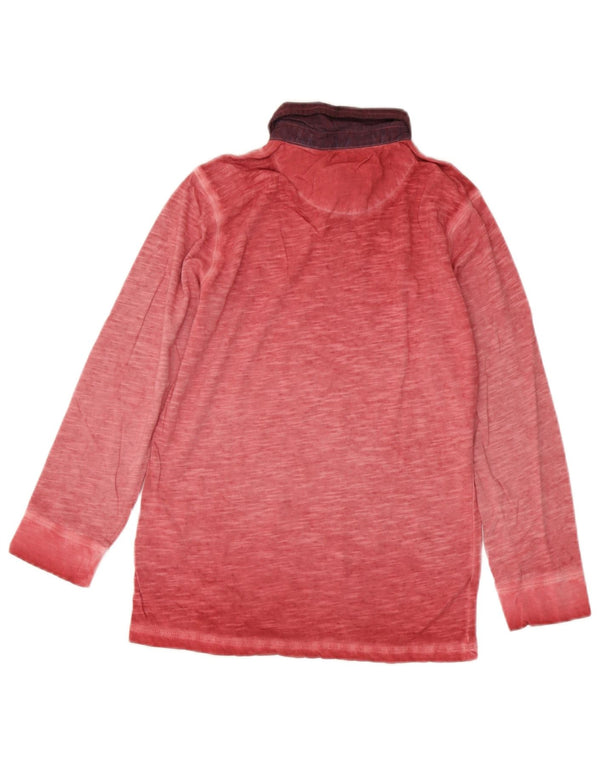 Marlboro Classics Boys Long Sleeve Rugby Polo Shirt 9-10 Years Red Flecked