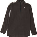 ADIDAS Mens Zip Neck Fleece Jumper Medium Grey Colourblock Polyester Vintage Adidas and Second-Hand Adidas from Messina Hembry 