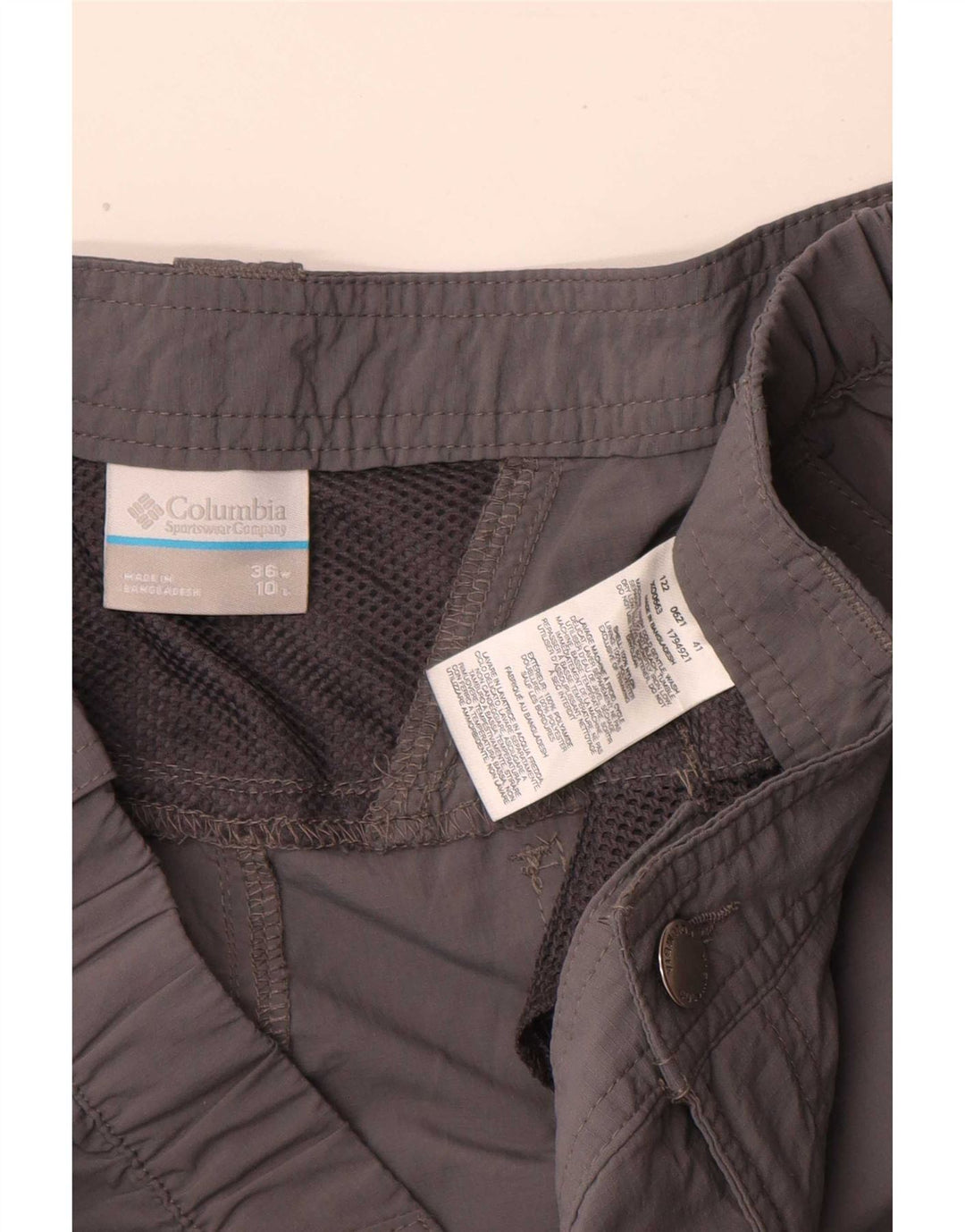 Columbia Mens Cargo Shorts W36 Large Grey Nylon
