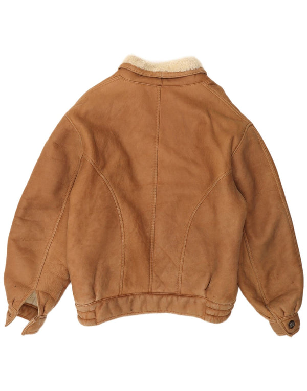 Vintage Mens Shearling Jacket IT 48 Medium Beige