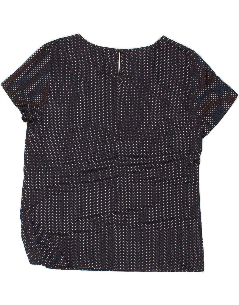 J. CREW Womens Loose Fit Blouse Top UK 6 XS Navy Blue Polka Dot Polyester Vintage J. Crew and Second-Hand J. Crew from Messina Hembry 