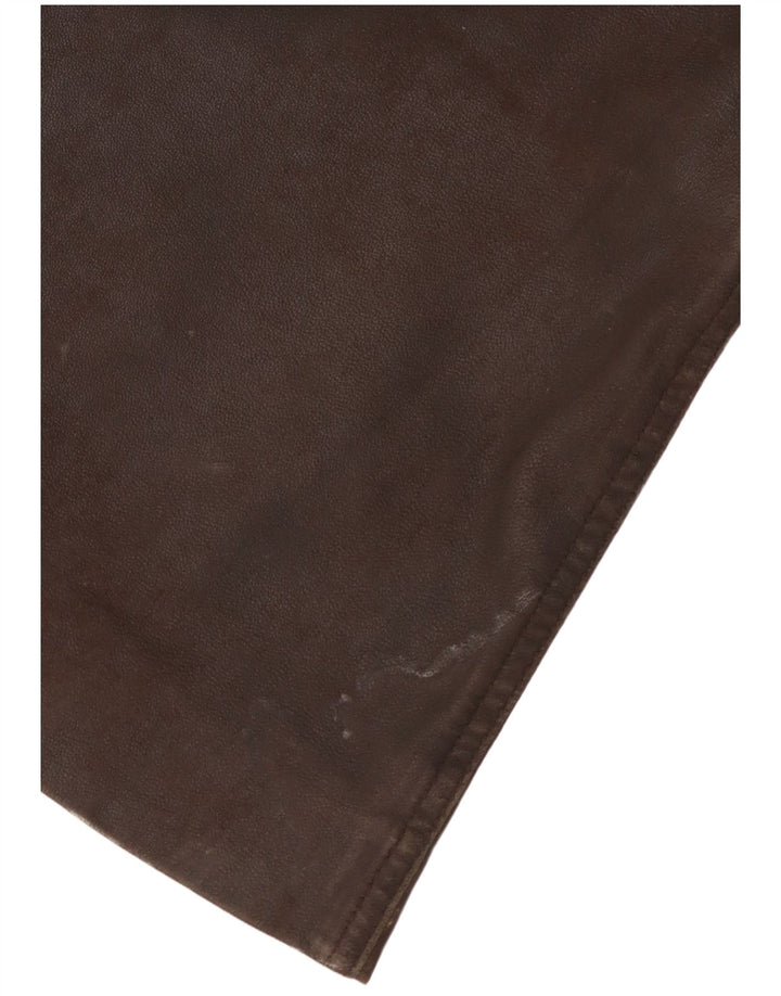 Maddox Mens Leather Trousers W36 L28 Brown Leather