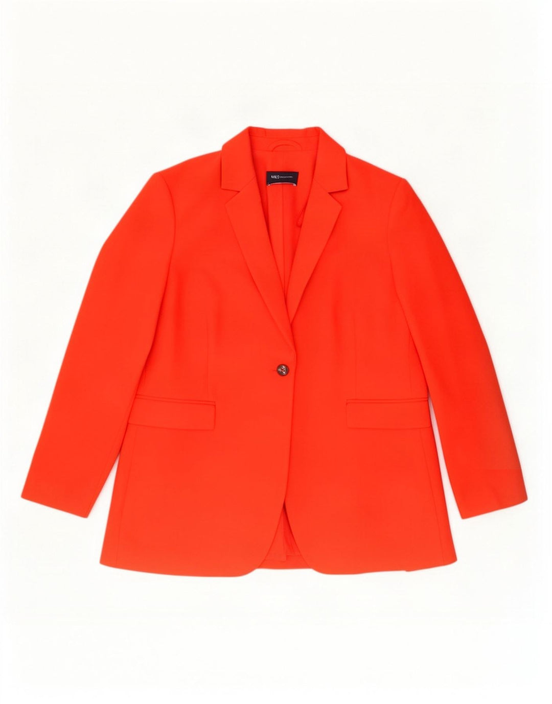 Marks & Spencer Womens 1 Button Blazer Jacket UK 16 Large Orange Polyester