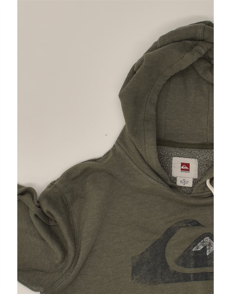 QUIKSILVER Mens Graphic Hoodie Jumper Medium Khaki | Vintage Quiksilver | Thrift | Second-Hand Quiksilver | Used Clothing | Messina Hembry 