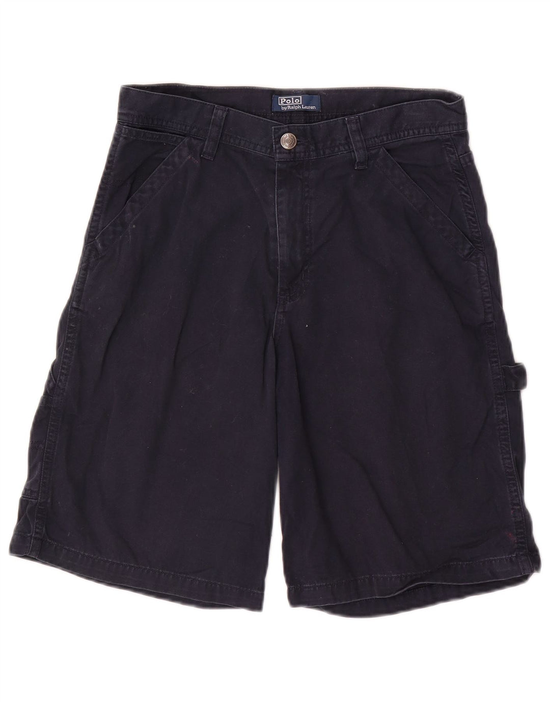 POLO RALPH LAUREN Boys Cargo Shorts 11-12 Years W28 Navy Blue Cotton