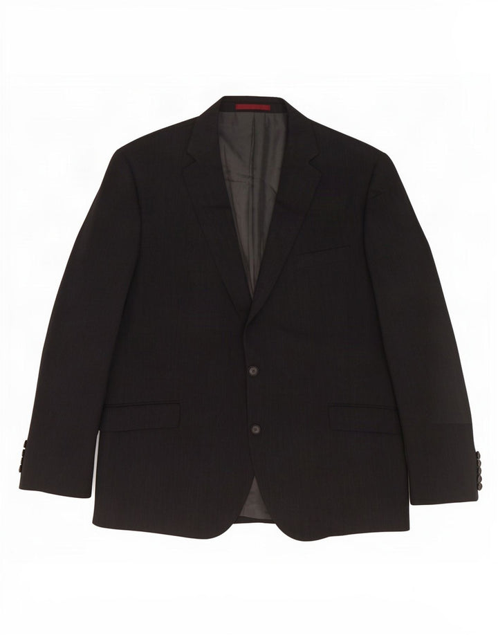 Marks & Spencer Mens 2 Button Blazer Jacket UK 46 XL Grey Polyester