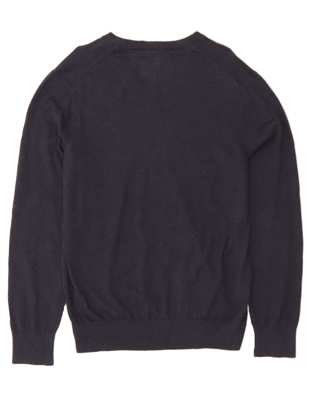 EDDIE BAUER Mens V-Neck Jumper Sweater Medium Navy Blue Cotton Vintage Eddie Bauer and Second-Hand Eddie Bauer from Messina Hembry 
