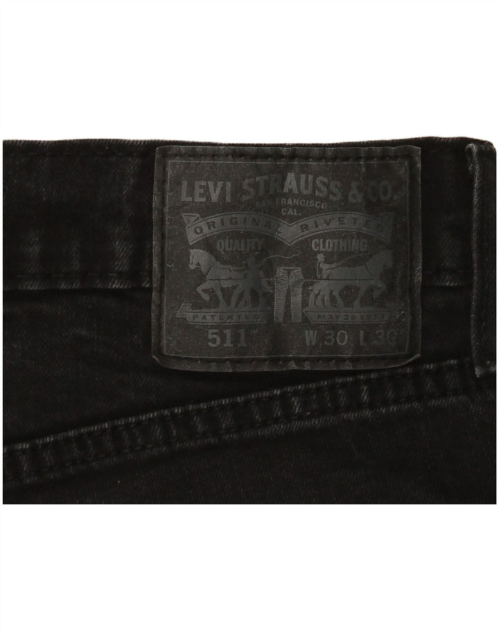 Levi's Mens 511 Tapered Jeans W30 L30 Black Cotton