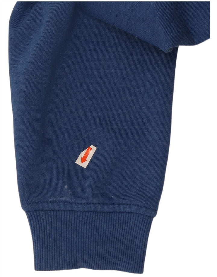 Jack & Jones Mens Core Graphic Hoodie Jumper Medium Blue Polyester