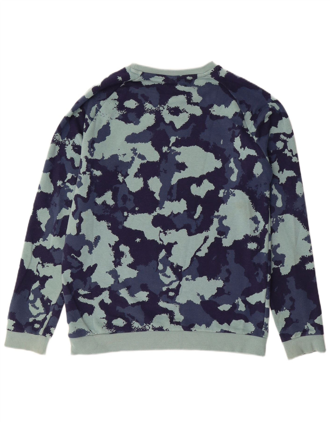PUMA Boys Sweatshirt Jumper 15-16 Years Turquoise Camouflage Polyester