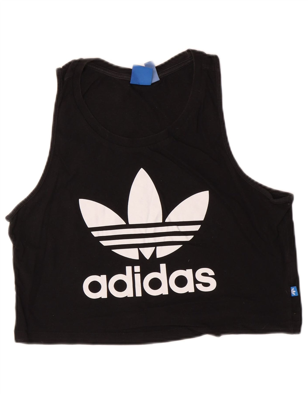 Adidas Womens Crop Graphic Vest Top UK 12 Medium Black