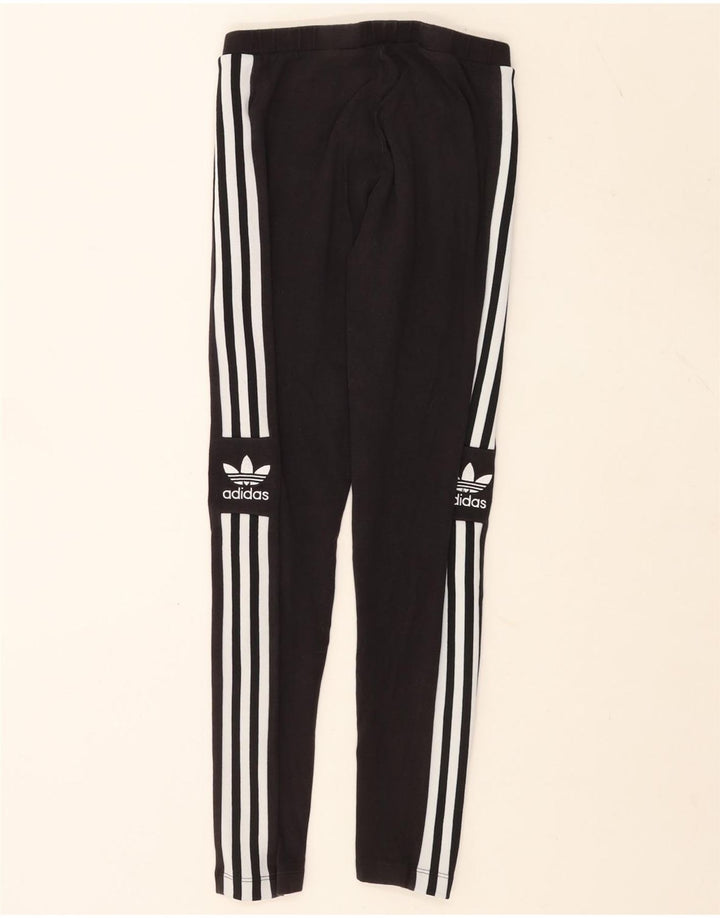 Adidas Womens Graphic Leggings UK 12 Medium Grey Cotton