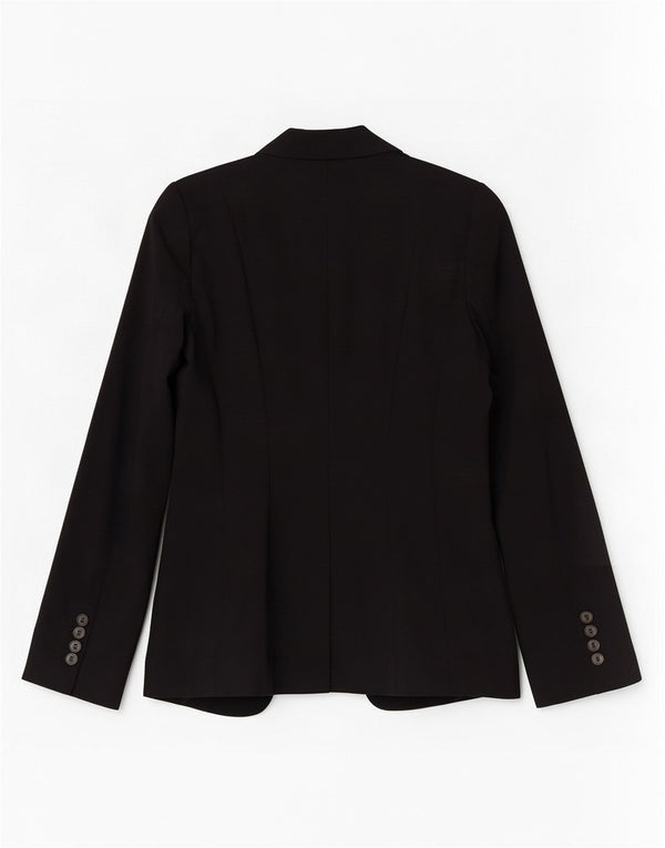 Liu Jo Womens 1 Button Blazer Jacket IT 44 Medium Black Wool