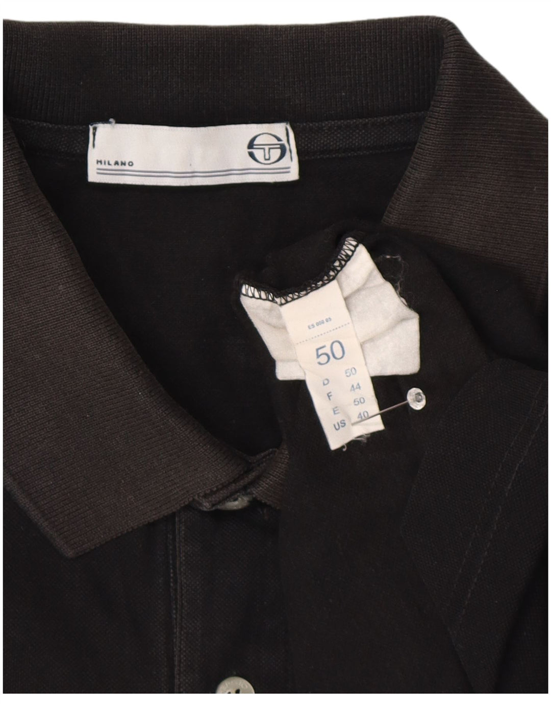 Sergio Tacchini Mens Polo Shirt IT 50 Medium Black