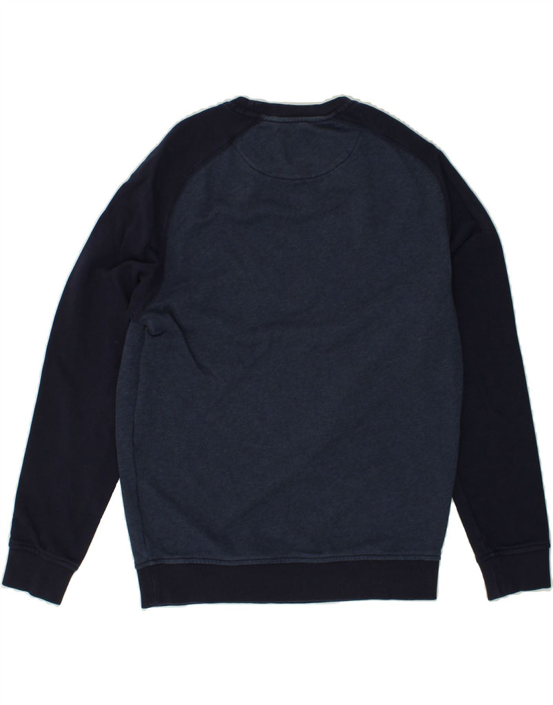 LYLE & SCOTT Mens Sweatshirt Jumper Medium Navy Blue Colourblock Cotton | Vintage Lyle & Scott | Thrift | Second-Hand Lyle & Scott | Used Clothing | Messina Hembry 