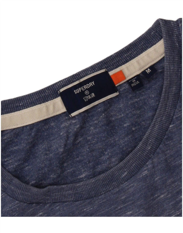 Superdry Mens T-Shirt Top Medium Blue Flecked