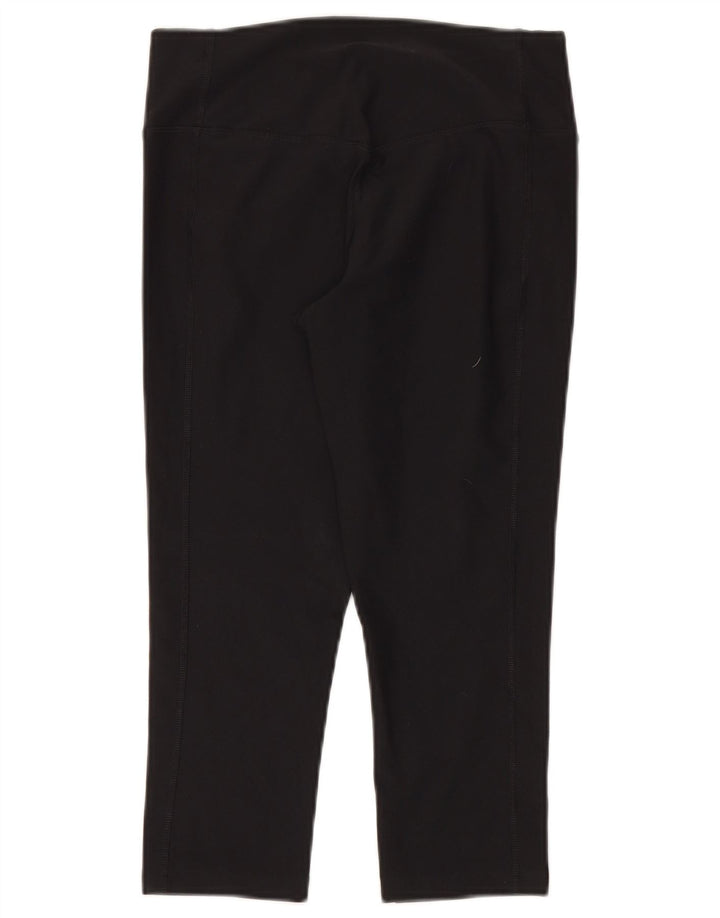 Nike Womens Dri Fit Capri Leggings UK 10 Small Black Polyester