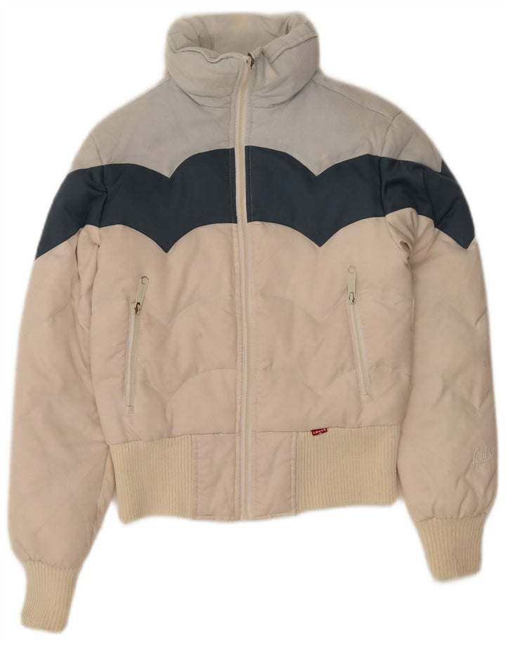 Levi's Womens Padded Jacket UK 6 XS White Colourblock Polyester