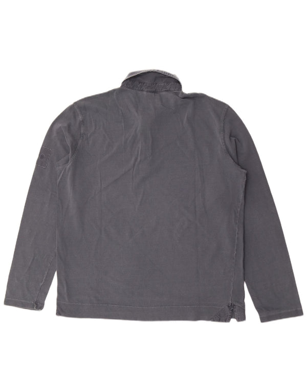 Trussardi Jeans Mens Long Sleeve Polo Shirt 2XL Grey Cotton