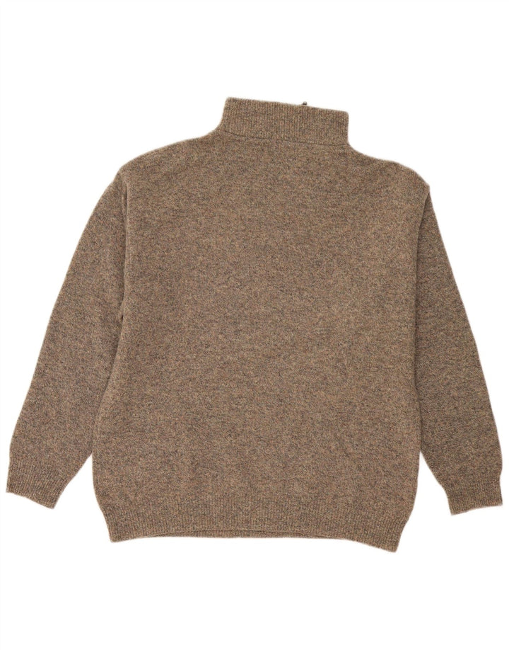 Invicta Mens Zip Neck Jumper Sweater Large Grey Flecked Wool