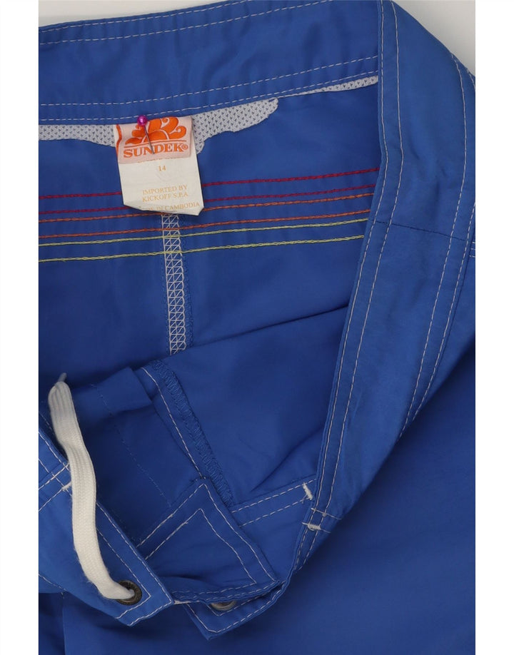SUNDEK Boys Swimming Shorts 13-14 Years  Blue Polyester