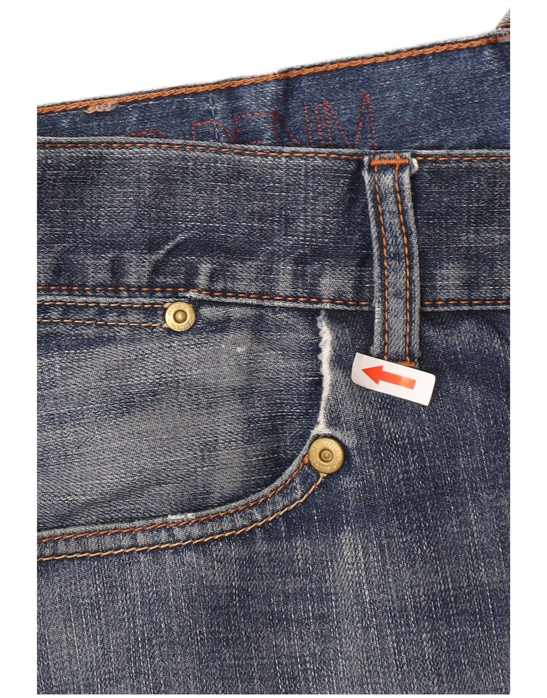 Tommy Hilfiger Mens Regular Fit Straight Jeans W38 L34 Blue Cotton