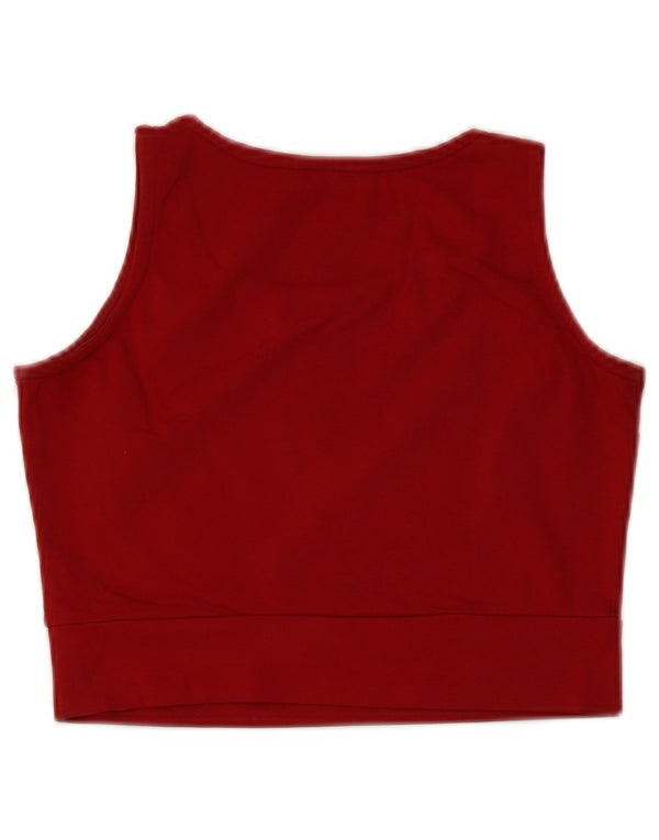 Tommy Hilfiger Womens Crop Graphic Vest Top UK 14 Large Red