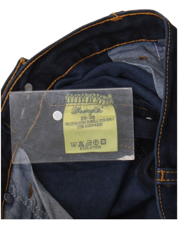 Wrangler Mens Evolution Straight Jeans W36 L32 Navy Blue Cotton