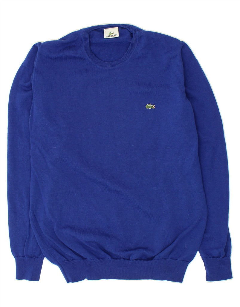 LACOSTE Mens Crew Neck Jumper Sweater Size 5 Large Blue New Wool | Vintage Lacoste | Thrift | Second-Hand Lacoste | Used Clothing | Messina Hembry 
