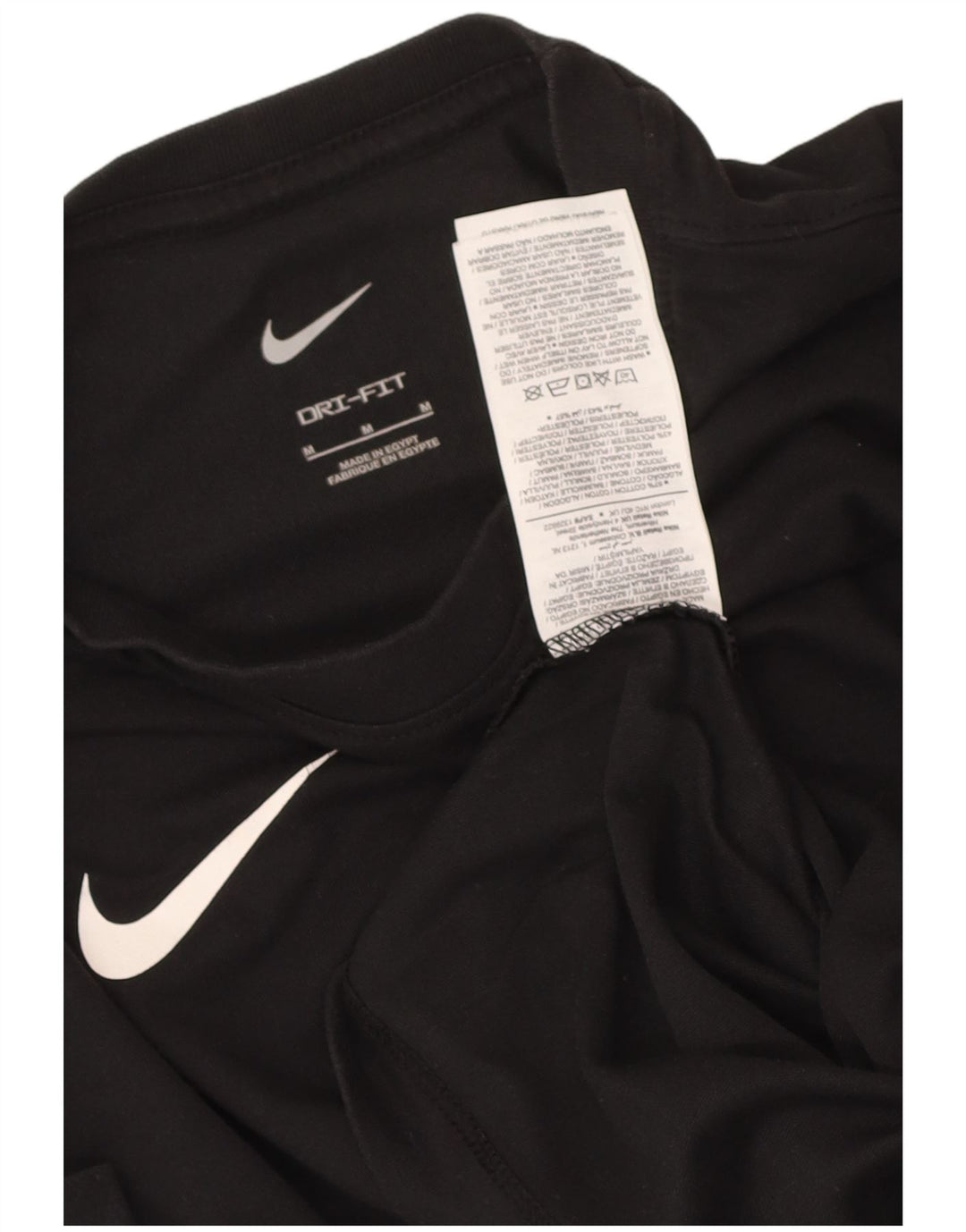 Nike Mens Dri Fit T-Shirt Top Medium Black Cotton