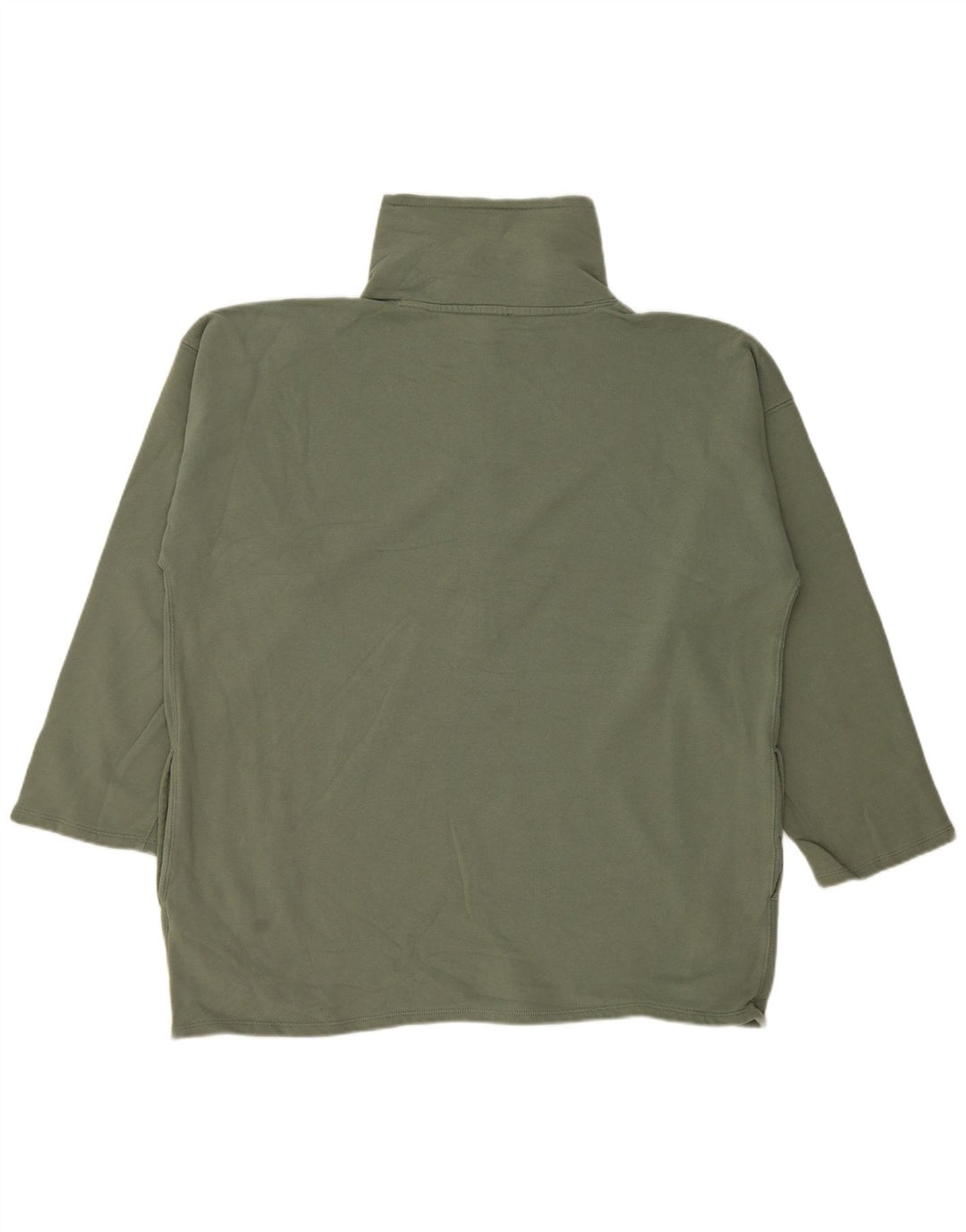 J. CREW Womens Oversized Zip Neck Sweatshirt Jumper UK 16 Large Green