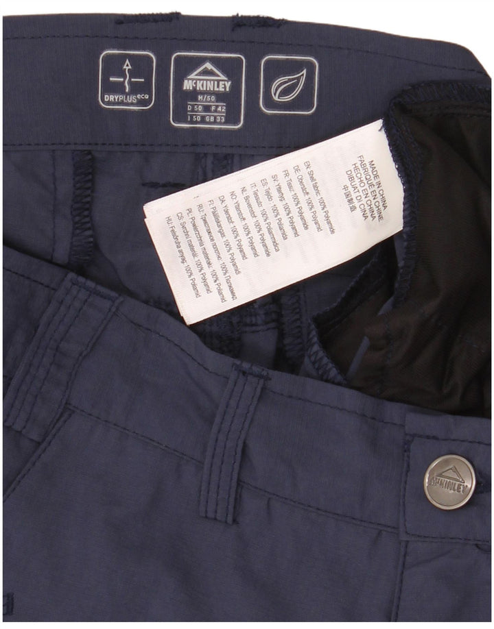 McKinley Mens Cargo Shorts W33 Medium Navy Blue Polyamide