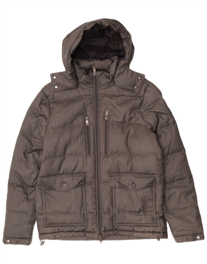 Liu Jo Mens Hooded Padded Jacket UK 36 Medium Grey Polyester