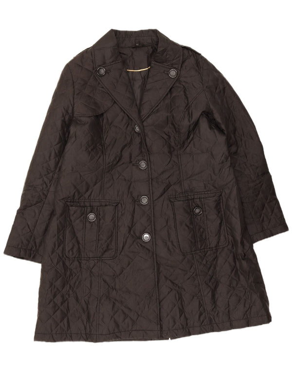 Marks & Spencer Womens Quilted Overcoat UK 18 XL Black Polyester