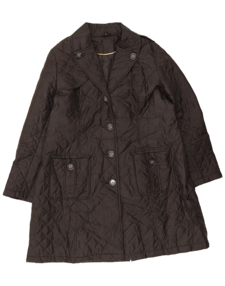Marks & Spencer Womens Quilted Overcoat UK 18 XL Black Polyester