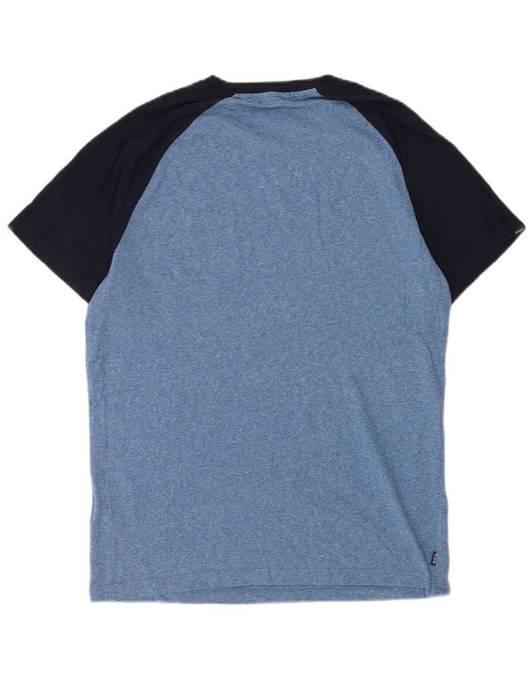 Superdry Mens T-Shirt Top Large Blue Colourblock Cotton