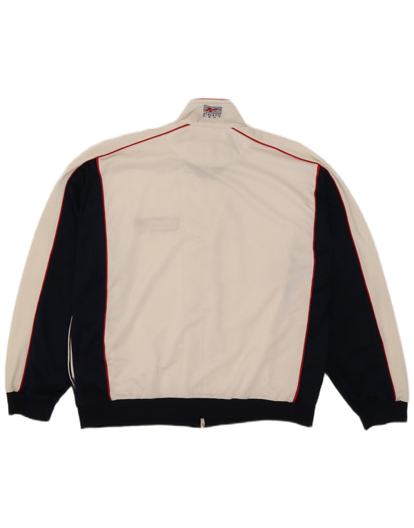 Reebok Mens Tracksuit Top Jacket Large White Colourblock Polyester