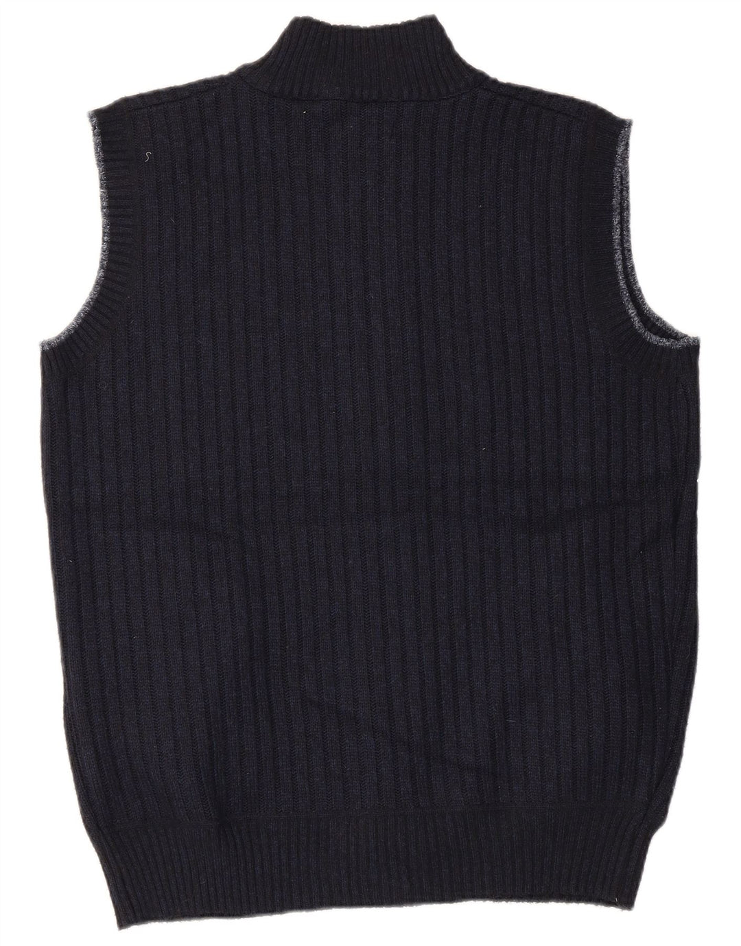 Pierre Cardin Mens Sleeveless Cardigan Sweater Medium Navy Blue Polyester