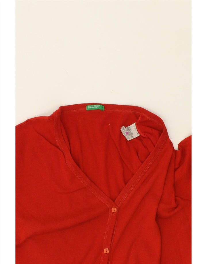 BENETTON Womens Cardigan Sweater UK 10 Small Red Cotton Vintage Benetton and Second-Hand Benetton from Messina Hembry 