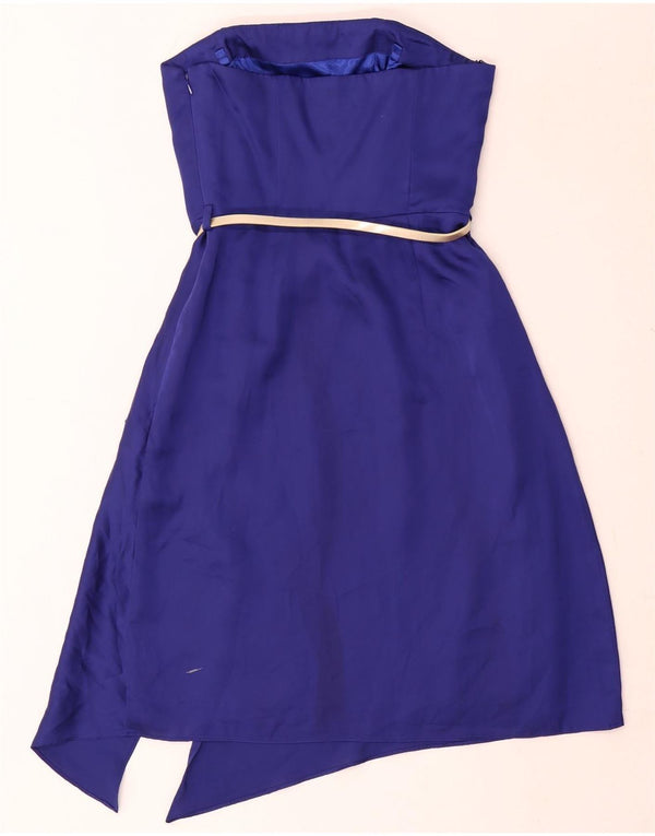 Coast Womens Asymmetric Strapless Dress UK 6 XS Blue Polyester