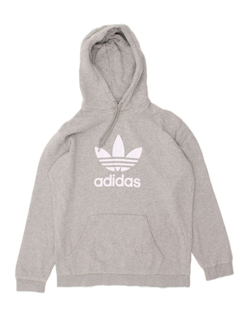 ADIDAS Mens Graphic Hoodie Jumper Medium Grey Cotton | Vintage Adidas | Thrift | Second-Hand Adidas | Used Clothing | Messina Hembry 