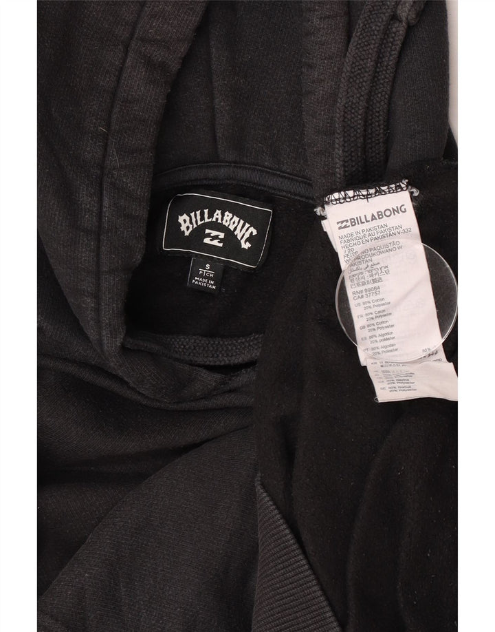 Billabong Mens Graphic Hoodie Jumper Small Black Cotton