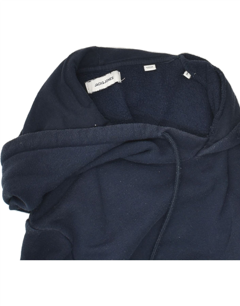 JACK & JONES Mens Hoodie Jumper Large Navy Blue Cotton | Vintage Jack & Jones | Thrift | Second-Hand Jack & Jones | Used Clothing | Messina Hembry 