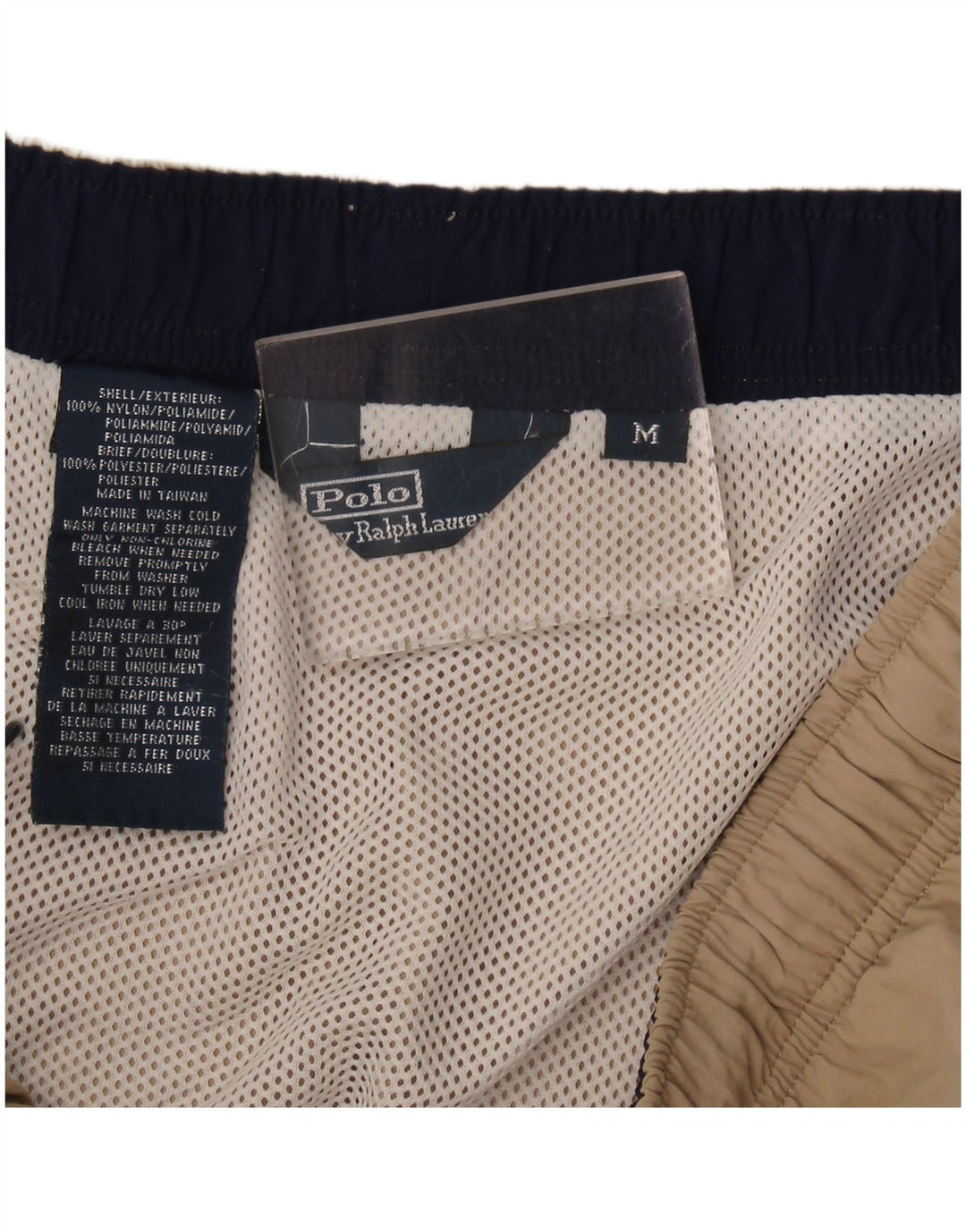 Polo Ralph Lauren Mens Swimming Shorts Medium  Beige Nylon