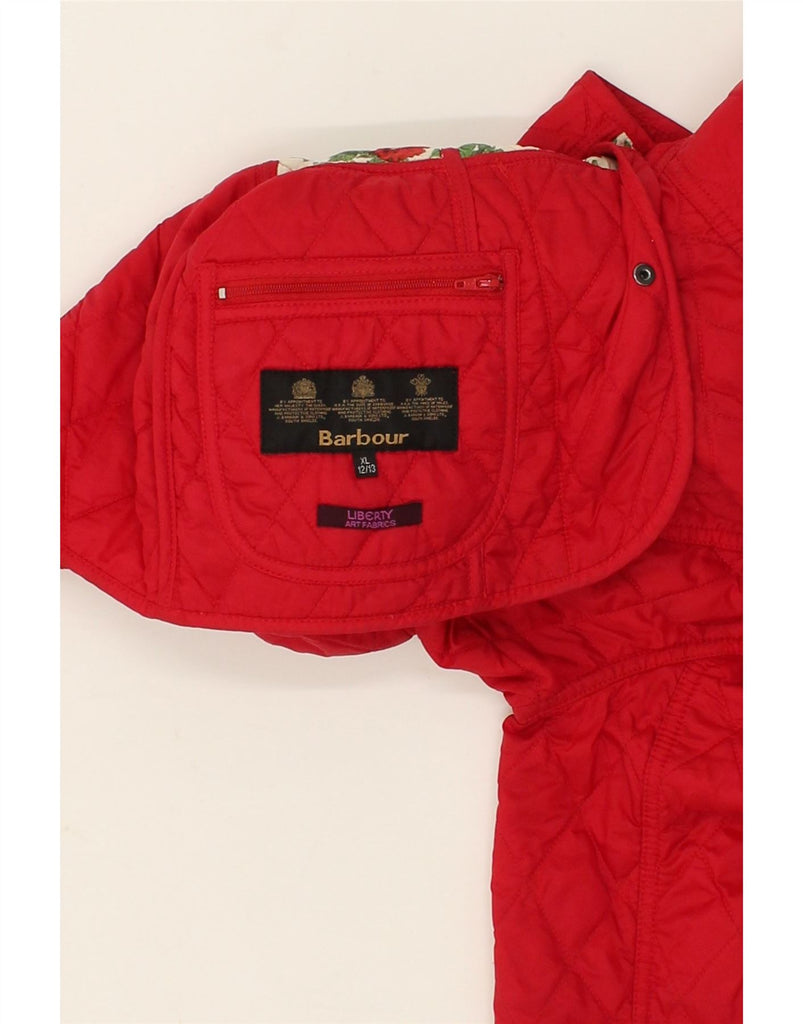 BARBOUR Girls Quilted Jacket 12-13 Years XL  Red Polyamide | Vintage Barbour | Thrift | Second-Hand Barbour | Used Clothing | Messina Hembry 